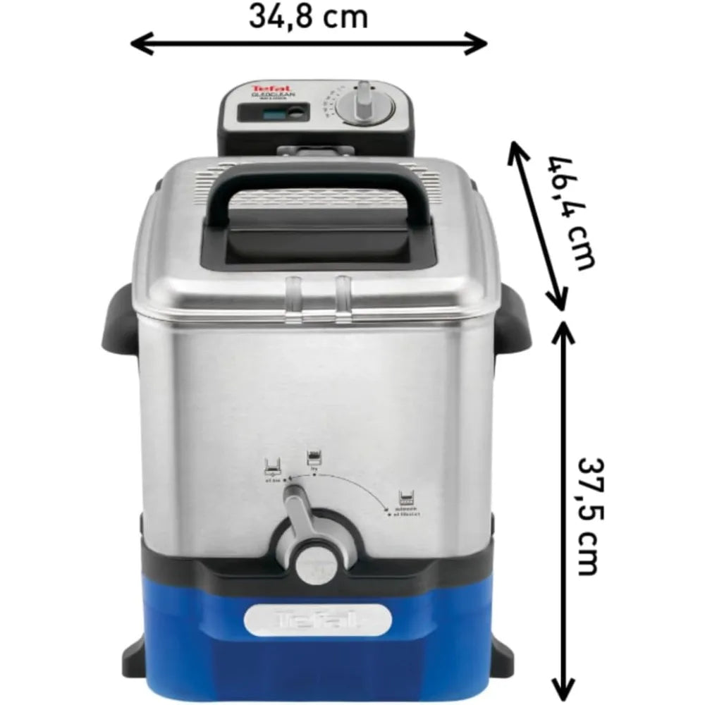 Friteuse semi-professionnelle 3,5 L – 2300 W – Filtration automatique de l’huile – Minuterie numérique