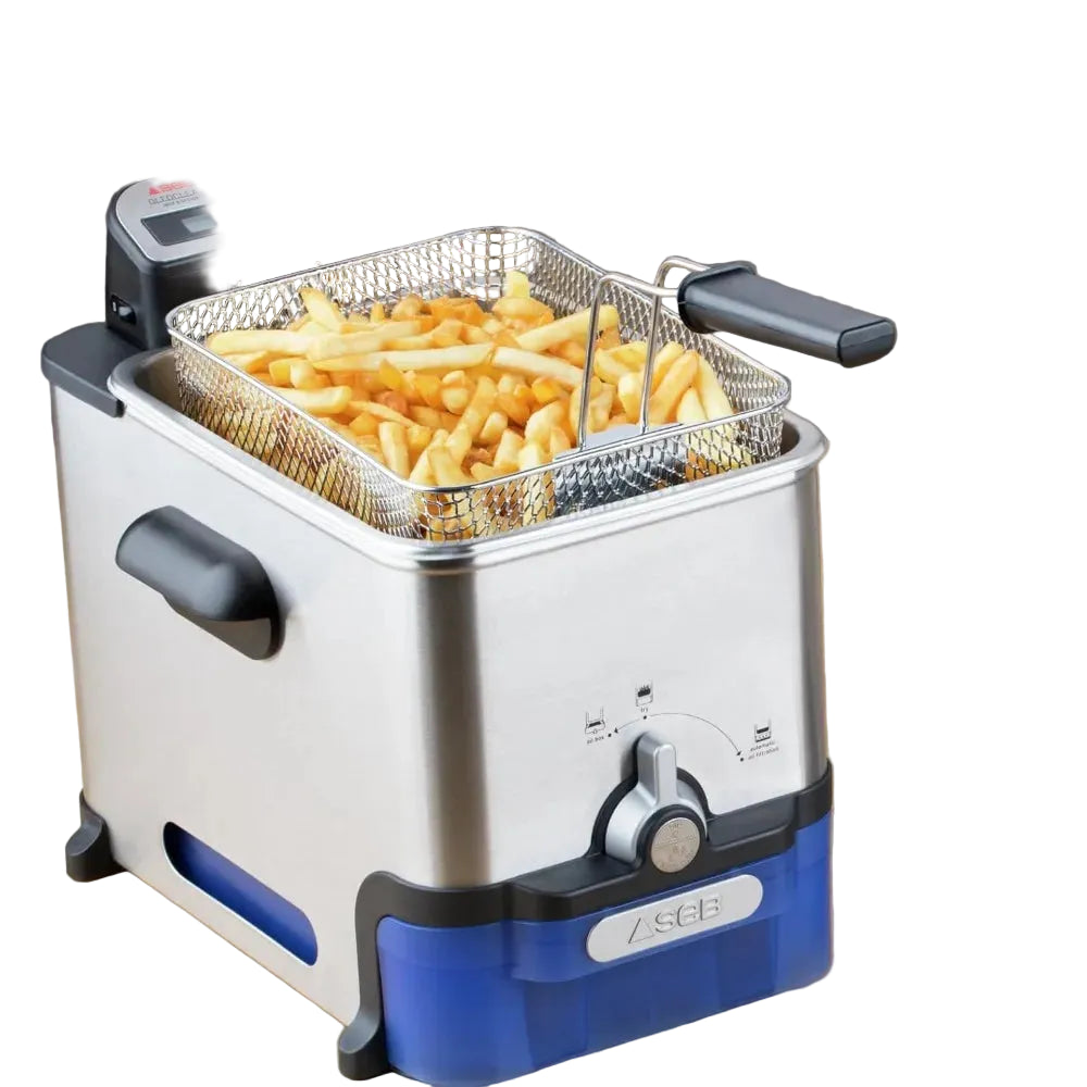 Friteuse semi-professionnelle 3,5 L – 2300 W – Filtration automatique de l’huile – Minuterie numérique