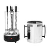 Grill électrique vertical 1000 W avec rôtissoire rotative – 5 ou 6 brochettes – Acier inoxydable – Sans fumée
